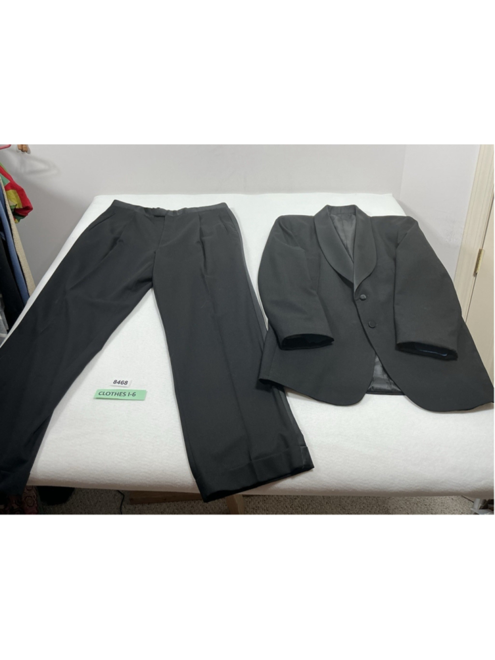 Mens Excellent Condition After Six Tuxedo Suit 40R Black Satin Trim